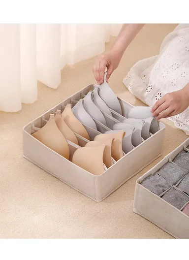 Portable Durable &amp; Sturdy Non woven Fabric Storage Box, Multi-Purpose Storage Organizer Box (L32 x W32 x H10)cm - Beige