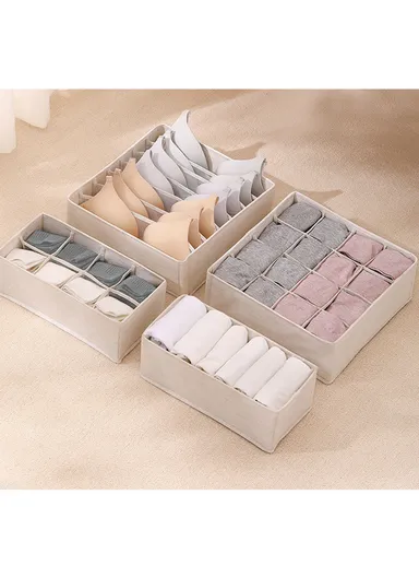 Portable Durable &amp; Sturdy Non woven Fabric Storage Box, Multi-Purpose Storage Organizer Box (L28 x W14 x H10)cm - Beige