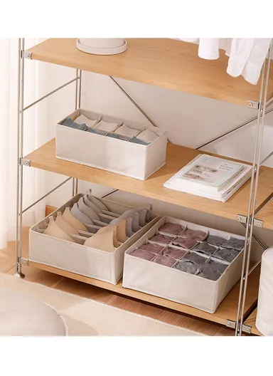 Portable Durable &amp; Sturdy Non woven Fabric Storage Box, Multi-Purpose Storage Organizer Box (L28 x W14 x H10)cm - Beige