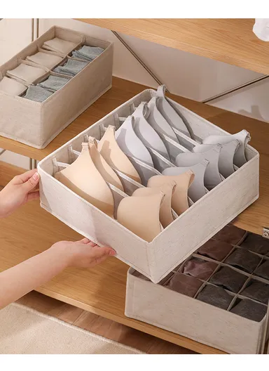 Portable Durable &amp; Sturdy Non woven Fabric Storage Box, Multi-Purpose Storage Organizer Box (L28 x W14 x H10)cm - Beige