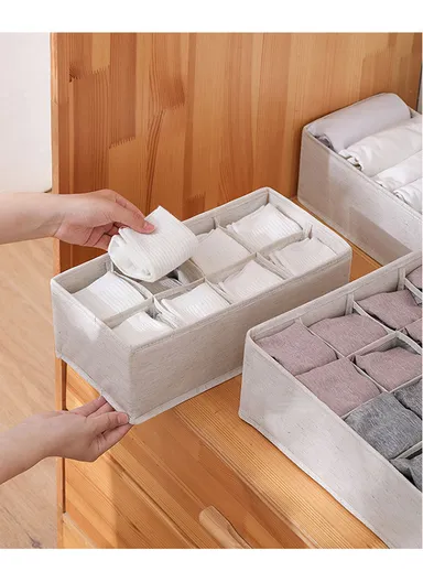 Portable Durable &amp; Sturdy Non woven Fabric Storage Box, Multi-Purpose Storage Organizer Box (L28 x W14 x H10)cm - Beige