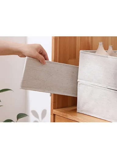 Portable Durable &amp; Sturdy Non woven Fabric Storage Box, Multi-Purpose Storage Organizer Box (L36 x W16 x H10)cm - Beige