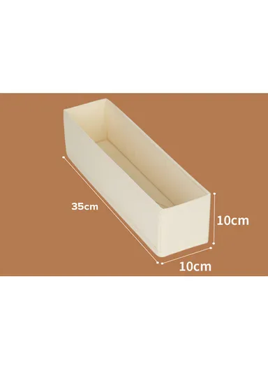 Portable Durable &amp; Sturdy Cotton Storage Box, Multi-Purpose Linen Storage Organizer Box (L32 x W10 x H10)cm - Beige
