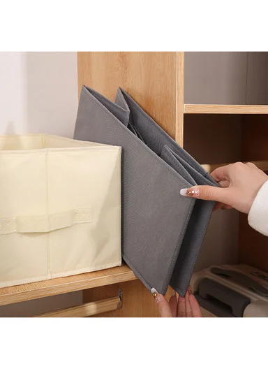 6-Section Oxford Cloth Drawer Organizer, Multi-Use Storage Box (L44 x W30 x H20)cm - Grey