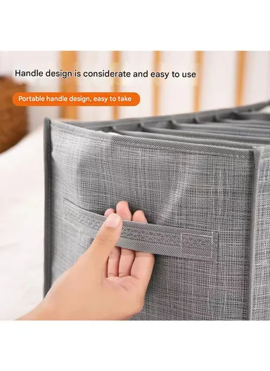 9-GRID Portable Durable &amp; Sturdy Non woven Fabric Storage Box, Multi-Purpose Storage Organizer Box (L44 x W25 x H22)cm - Large