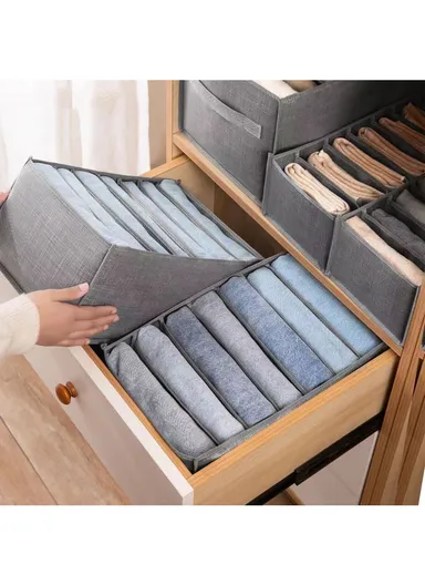 9-GRID Portable Durable &amp; Sturdy Non woven Fabric Storage Box, Multi-Purpose Storage Organizer Box (L44 x W25 x H22)cm - Large