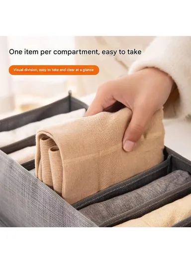 7-GRID Portable Durable &amp; Sturdy Non woven Fabric Storage Box, Multi-Purpose Storage Organizer Box (L35 x W17 x H12)cm - Small