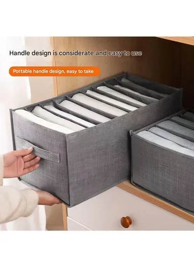 7-GRID Portable Durable &amp; Sturdy Non woven Fabric Storage Box, Multi-Purpose Storage Organizer Box (L35 x W17 x H12)cm - Small