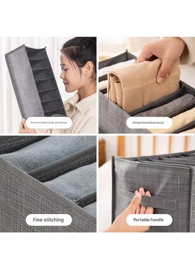 7-GRID Portable Durable &amp; Sturdy Non woven Fabric Storage Box, Multi-Purpose Storage Organizer Box (L35 x W17 x H12)cm - Small