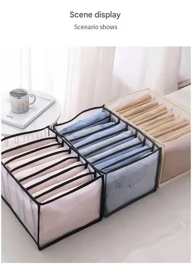 11-Grid Mesh Storage Organizer, Multi-Purpose Under-Bed Drawer Storage Box Organizer (L30 x W11 x H11)cm - Grey