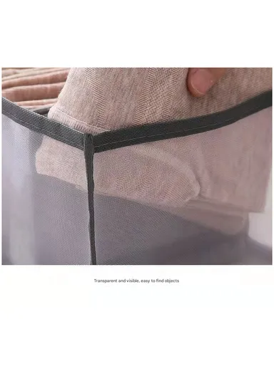 11-Grid Mesh Storage Organizer, Multi-Purpose Under-Bed Drawer Storage Box Organizer (L30 x W11 x H11)cm - Grey