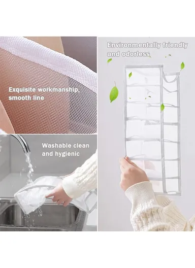 6-Grid Mesh Storage Organizer, Multi-Purpose Under-Bed Drawer Storage Box Organizer (L30 x W30 x H11)cm - Dark Grey