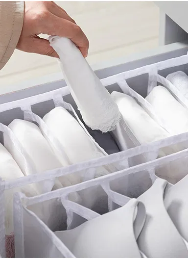 6-Grid Mesh Storage Organizer, Multi-Purpose Under-Bed Drawer Storage Box Organizer (L30 x W30 x H11)cm - Dark Grey