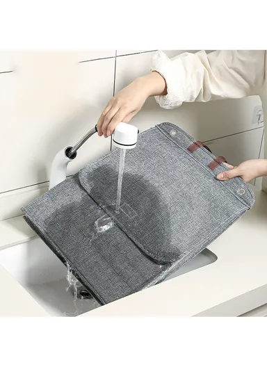 Foldable Hanging Laundry Hamper Basket, Wall-Mounted Dirty Clothes Bin (W56 x D13 x H39)cm - Grey