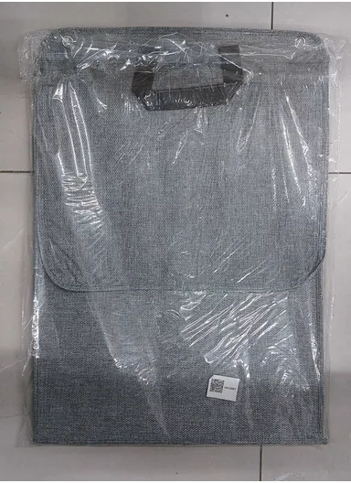 Foldable Hanging Laundry Hamper Basket, Wall-Mounted Dirty Clothes Bin (W56 x D13 x H39)cm - Grey