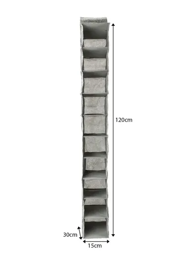 10-Layer Hanging Fabric Storage Organizer, Space-Saving Multi-Purpose (L15 × W30 × H120)cm