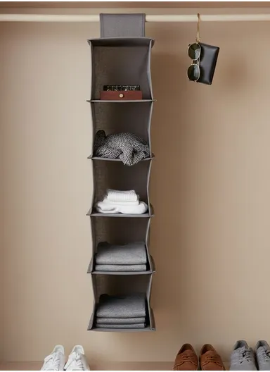 5-Layer Hanging Fabric Storage Organizer, Space-Saving Multi-Purpose (15 X 30 X 70)cm