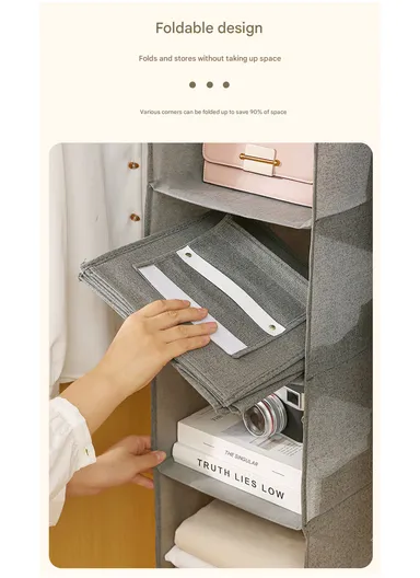 5-Layer Hanging Fabric Storage Organizer, Space-Saving Multi-Purpose (15 X 30 X 70)cm