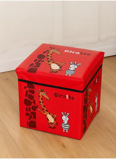 Portable Durable &amp; Sturdy Storage Box, Multi-Purpose Storage Organizer Box (L30 x W30 x H30)cm - Red Giraffe