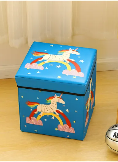 Portable Durable &amp; Sturdy Storage Box, Multi-Purpose Storage Organizer Box (L30 x W30 x H30)cm - Blue Unicorn