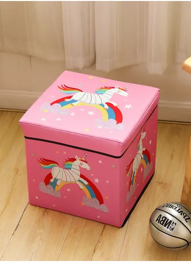 Portable Durable &amp; Sturdy Storage Box, Multi-Purpose Storage Organizer Box (L30 x W30 x H30)cm - Pink Unicorn