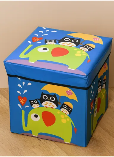 Portable Durable &amp; Sturdy Storage Box, Multi-Purpose Storage Organizer Box (L30 x W30 x H30)cm - Blue Elephant
