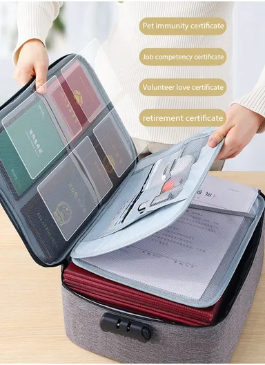 4-Layer Wide-open Portable Organizer Storage Bag with Handle &amp; Zipper Closure (L37 x W27 x T10)cm - Navy