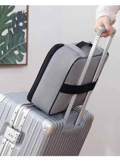 4-Layer Wide-open Portable Organizer Storage Bag with Handle &amp; Zipper Closure (L37 x W27 x T10)cm - Navy