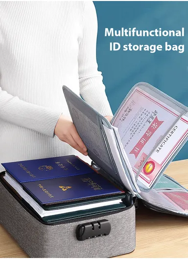 4-Layer Wide-open Portable Organizer Storage Bag with Handle &amp; Zipper Closure (L37 x W27 x T10)cm - Navy