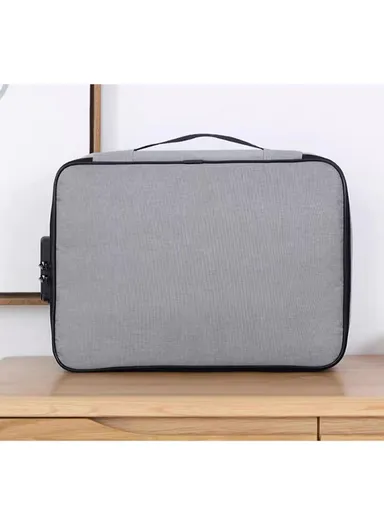 4-Layer Wide-open Portable Organizer Storage Bag with Handle &amp; Zipper Closure (L37 x W27 x T10)cm - Navy