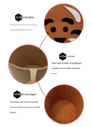 Multi-Purpose Foldable Laundry Bucket Drum with Stylish Dog Design (D33 × H35)cm – Dark Brown
