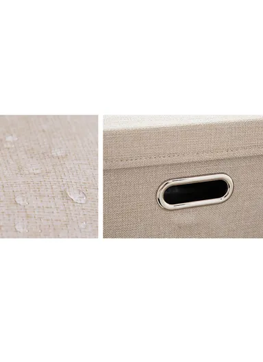 Household Storage Bag Metal Buckle Pouch Suitable For Various Scenarios Dustproof (L37 x W27 x H26)cm- Beige
