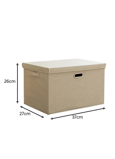 Household Storage Bag Metal Buckle Pouch Suitable For Various Scenarios Dustproof (L37 x W27 x H26)cm- Beige