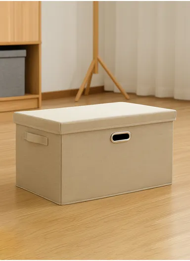 Household Storage Bag Metal Buckle Pouch Suitable For Various Scenarios Dustproof (L44 x W30 x H29)cm- Beige