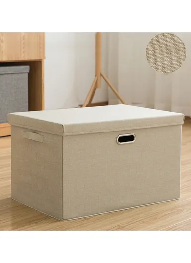 Household Storage Bag Metal Buckle Pouch Suitable For Various Scenarios Dustproof (L44 x W30 x H29)cm- Beige