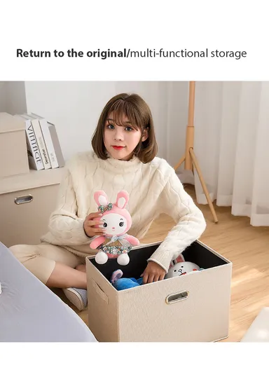 Dustproof Household Storage Bag with Metal Buckle Pouch Suitable For Various Scenarios (L44 x W29 x H30)cm - Grey / L