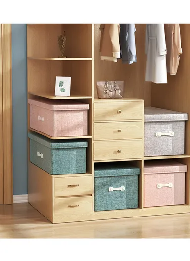 18L Household Storage Bag Non-woven fabric Pouch Suitable For Various Scenarios Dustproof (L38 x W28 x H18)cm - Grey