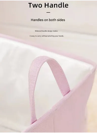 Foldable Daisy Duck Storage Box Large Pink Organizer Basket with Handles for Toys, Clothes &amp; Laundry (W50 x D40 x H50)cm - Pink