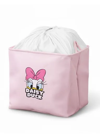 Foldable Daisy Duck Storage Box Large Pink Organizer Basket with Handles for Toys, Clothes &amp; Laundry (W50 x D40 x H50)cm - Pink