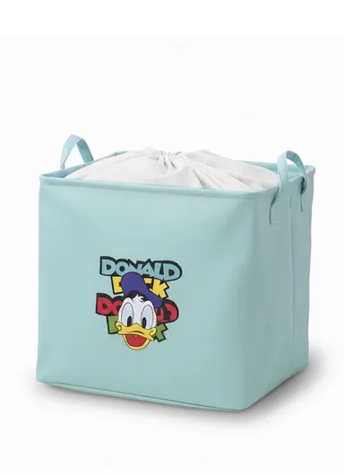Foldable Donald Duck Storage Box Large Pink Organizer Basket with Handles for Toys, Clothes &amp; Laundry (W50 x D40 x H50)cm - Blue