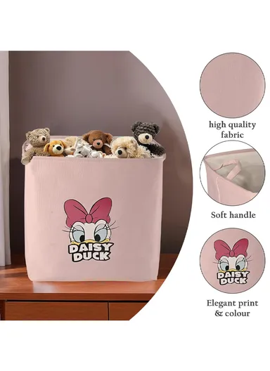 Foldable Donald Duck Storage Box Large Pink Organizer Basket with Handles for Toys, Clothes &amp; Laundry (W50 x D40 x H50)cm - Blue
