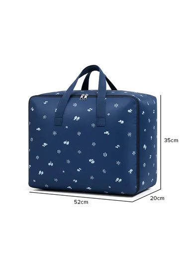 Foldable Large Capacity Clothing Storage Bag, Multi-Purpose Luggage Bag (L52 x W20 x H35)cm - Navy / Small
