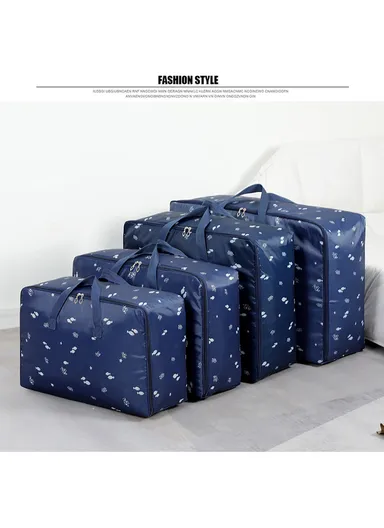 Foldable Large Capacity Clothing Storage Bag, Multi-Purpose Luggage Bag (L52 x W20 x H35)cm - Navy / Small