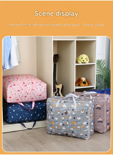 Foldable Large Capacity Clothing Storage Bag, Multi-Purpose Luggage Bag (L52 x W20 x H35)cm - Navy / Small