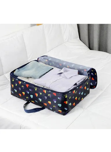 Foldable Large Capacity Clothing Storage Bag, Multi-Purpose Luggage Bag (L52 x W20 x H35)cm - Navy / Small