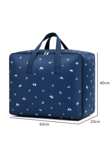 Foldable Large Capacity Clothing Storage Bag, Multi-Purpose Luggage Bag (L60 x W23 x H40)cm - Navy / Medium