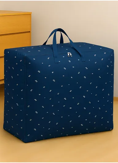 Foldable Large Capacity Clothing Storage Bag, Multi-Purpose Luggage Bag (L72 x W24 x H50)cm - Navy / Large