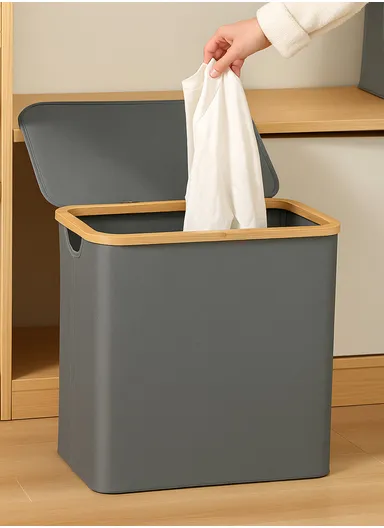 Single Layer Foldable Oxford Cloth Laundry Basket (L41 x W33 x H45)cm - Grey