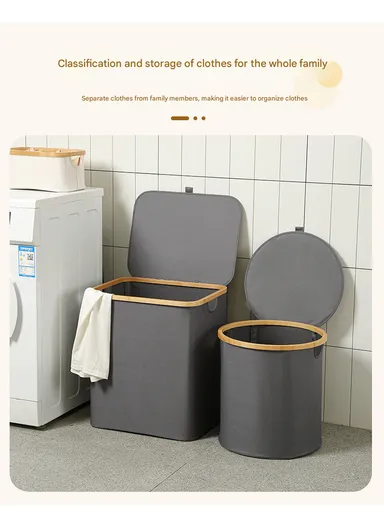 86L Single Layer Foldable Mesh Laundry Basket (L41 x W33 x H65)cm - Grey