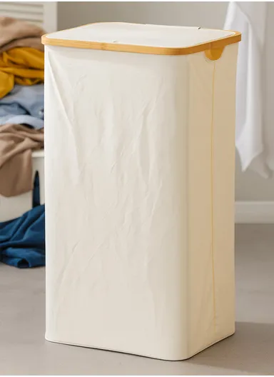 100L Single Layer Foldable Mesh Laundry Basket (L41 x W33 x H75)cm - Beige